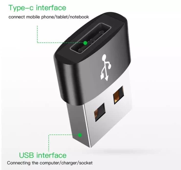 SNESH-2 Pack USB-C Female to USB Male Adapter, USB C to USB A Adapter Compatible with Mbook, Notebook, Tablet, Smartphon