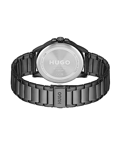 HUGO Analogue Quartz Watch for Men with Black Stainless Steel Bracelet - 1530187