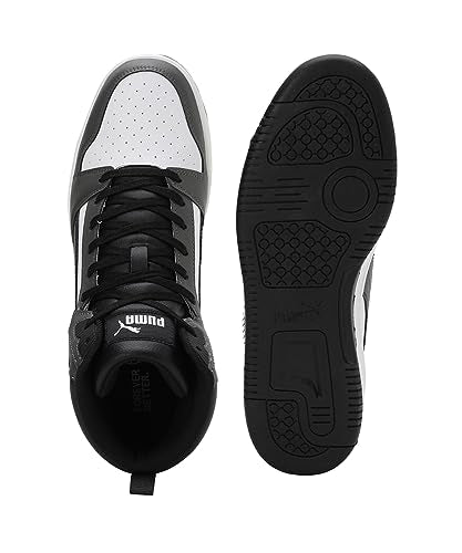 Puma Unisex Adults Rebound V6 Sneakers, Puma White-Puma Black-Shadow Gray-Puma White, 10 UK