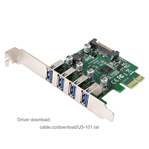 chenyang U3-101 CY Low Profile 4 Ports PCI-E to USB 3.0 HUB PCI Express Expansion Card Adapter 5Gbps for Motherboard