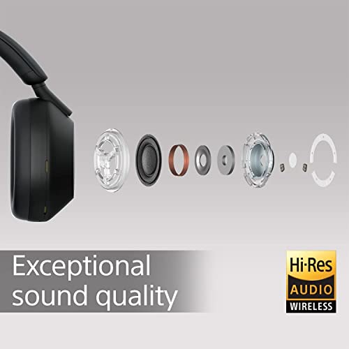 Sony WH-1000XM5 Noise Cancelling Wireless Headphones - 30 hours battery life - Over-ear style - Optimised for Alexa and the Google Assistant - with built-in mic for phone calls - Black