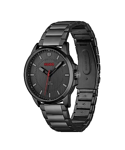 HUGO Analogue Quartz Watch for Men with Black Stainless Steel Bracelet - 1530187