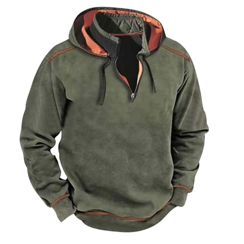 Fruit Of The Loom Hoodie Stand Collar Half Zip Winter Jumper Men Solid Casual Sport Matching Hooded Men Hoodie Sweatshirt Thick Winter Warm Sport Mens Fleece Top Workout Thermal Blouse Men'S Sweaters