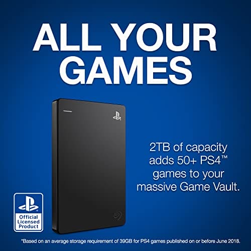 Seagate Game Drive for PS4 Systems 2 TB External Hard Drive Portable HDD – USB 3.0, Officially Licensed Product (STGD2000100)