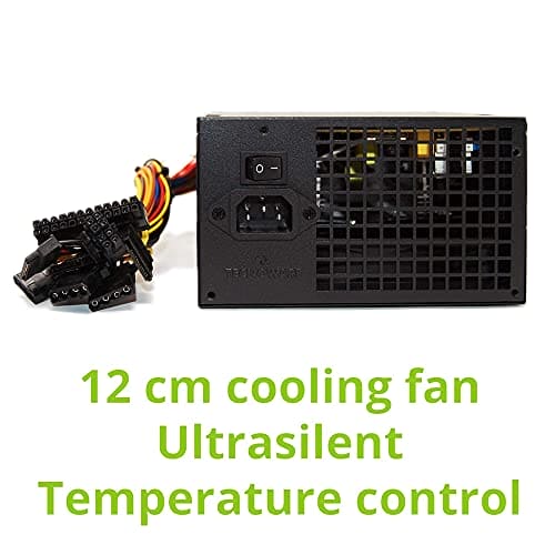 Tecnoware ATX 650W PC power supply - 12 cm silent fan - 3 connectors for SATA, 1 for 24 poles, 1 for 12 V 4 + 4 poles, 3 for Molex, 1 for Floppy