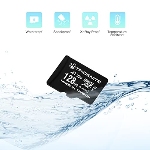 TRIDENITE 128GB Micro SD Card, MicroSDXC Memory for Nintendo-Switch, GoPro, Drone, Smartphone, Tablet, 4K Ultra HD, A1 UHS-I U3 V30 C10, Up to 95MB/s Read, with SD Adapter