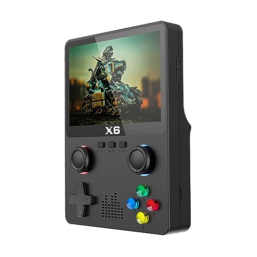 Breadom X6 Retro Handheld Games Consoles, Built In 10000+ Games, 3.5 Inch IPS Screen Retro Games Console, 11 Emulators Retro Handheld Game Console Dual 3D Joystick, Supports two-Player Games, Black