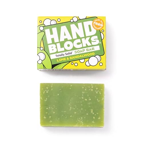 Hand Blocks: Lime & Sandalwood - Cold Processed Natural Soap Bars - Plastic, Palm, SLS, SLES & Paraben Free