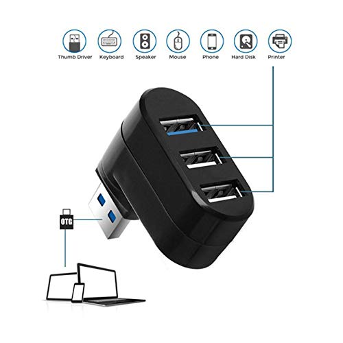 Triamisu 3.0 High Speed Usb Multi-Hub - For Pc Laptop Usb Hub 3/6 Port Usb Hub 3.0 Multi-Hub Usb Splitter 2.0 Hab 1 Multiple Adapter Usb 3.0 Card Reader - Black