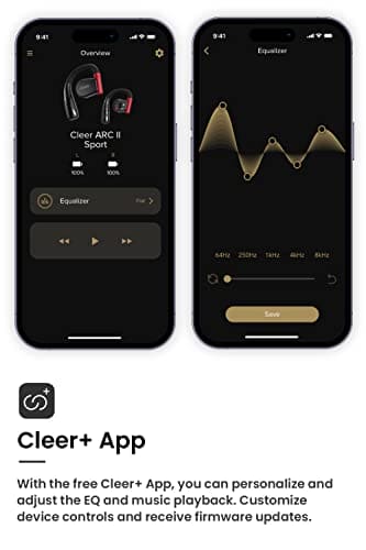 Cleer Audio ARC II - Open-Ear True Wireless Earbuds with Touch Controls - Long-Lasting Battery Life - Touch Control - Powerful Audio for Music, Podcasts, and More (Black)