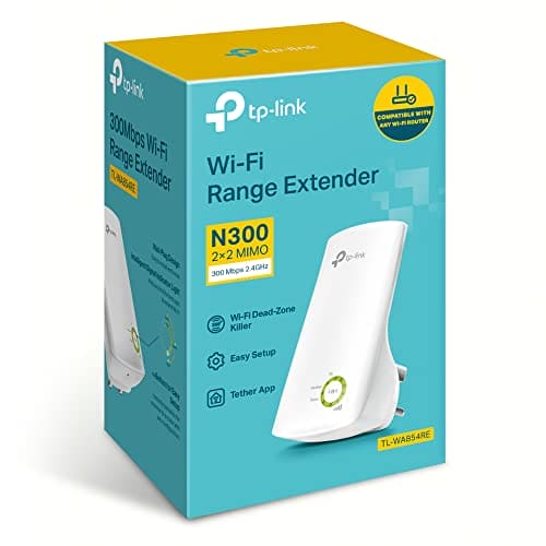 TP-Link N300 Universal Wi-Fi Range Extender, Broadband/Wi-Fi Booster, Plug and Play, WPS, UK (TL-WA854RE)