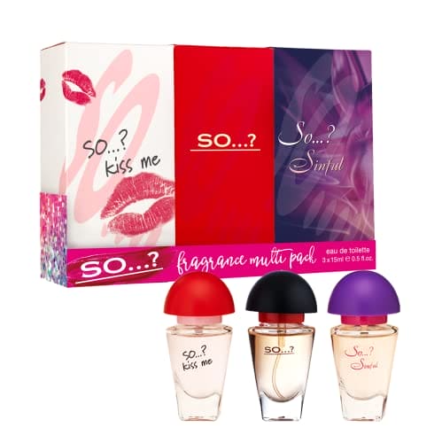 So…? Trio Three For Me Womens Eau de Toilette Perfume Gift Set, Travel Size Perfume for Women (3x15ml)