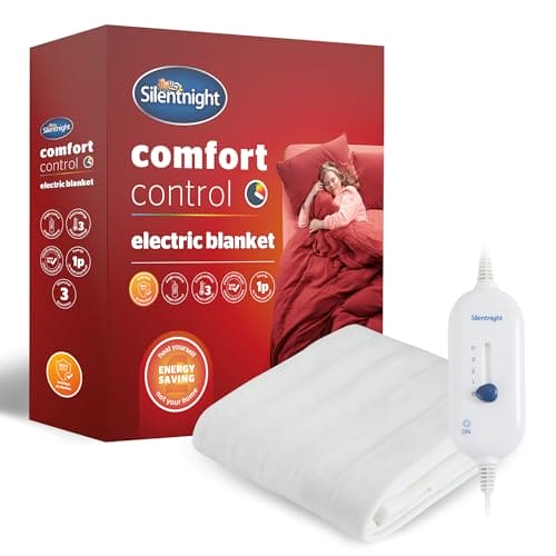 Silentnight Comfort Control Electric Blanket Double - Heated Electric Underblanket with 3 Heat Settings, Fast Heat Up, Overheat Protection and Easy Fit Straps - Machine Washable - Double 135x120cm