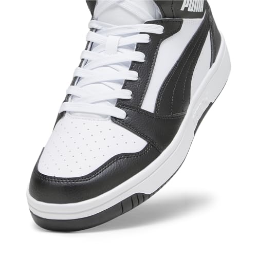 Puma Unisex Adults Rebound V6 Sneakers, Puma White-Puma Black-Shadow Gray-Puma White, 10 UK