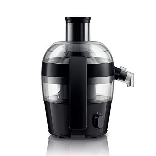 Philips Viva Collection Compact Juicer, 1.5 Litre, 500 Watt, Quick Clean Technology, Drip Stop, Dishwasher Safe Parts, See-through Pulp Container, Direct Serve, Black (HR1832/01)