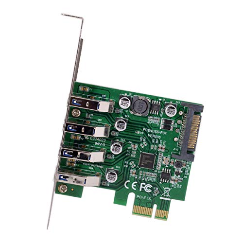 chenyang U3-101 CY Low Profile 4 Ports PCI-E to USB 3.0 HUB PCI Express Expansion Card Adapter 5Gbps for Motherboard