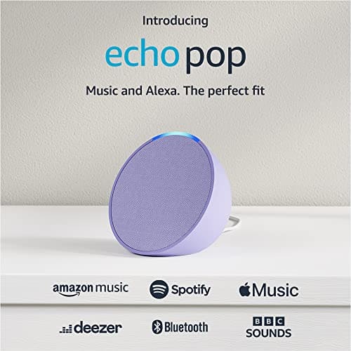 Introducing Echo Pop | Full sound compact Wi-Fi and Bluetooth smart speaker with Alexa | Lavender Bloom