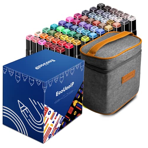 EooUooIP 60 Colours Graphic Marker Pens Set Permanent Art Marker Pens Drawing Pens for Artists with Dual Tips, Perfect for Colouring, Highlight