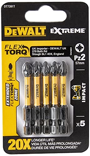 Dewalt DT7391T-QZ Impact Torsion Driver Bits, 57mm x 6mm, 5 count (pack of 1)