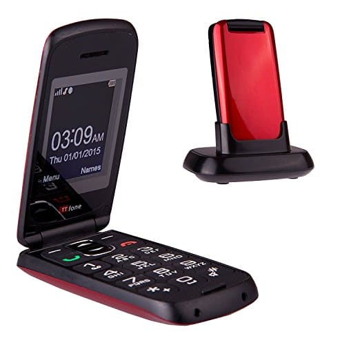 TTfone TT300 Star Big Button Simple Easy to Use Clamshell Flip SIM-Free all carriers 16 GB Mobile Phone - Red