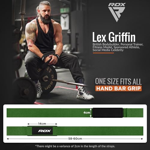 RDX Weight Lifting Straps,Powerlifting Deadlifting, Anti Slip 60CM Hand Bar Grip, 5MM Neoprene Wrist Support, Heavy Duty Weightlifting Bodybuilding Workout