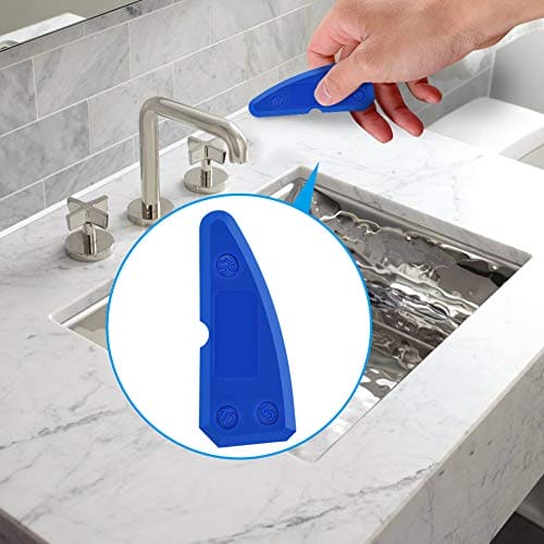 Sealant Finishing Tool,XCOZU 4 Piece Portable Blue Silicone Former Caulking Kit,Multi-Edge Sealant Applicator Tool Smoother Mastic Tool Suitable for Kitchens,Bathrooms,etc.