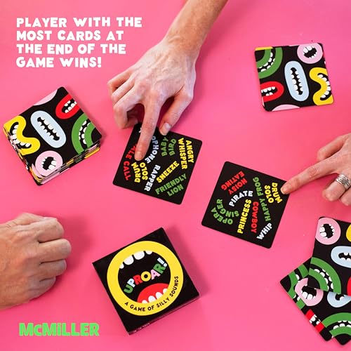 UpRoar! The Card Game of Silly Sounds - Plastic-Free Family Fun Games for Kids, Teens, and Adults, 2+ Players, Ages 7+, Eco, for Party, Birthday, Thanksgiving, Family Game Night, Christmas, Travel.