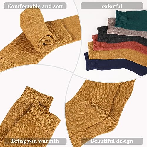 Fanshiontide 6 Pairs Women Thermal Socks, Ladies Thick Warm soft Winter Cozy Walking Socks Comfy Hiking Boot Socks Welly Socks Warm Winter Socks Womens, UK Size 4-8