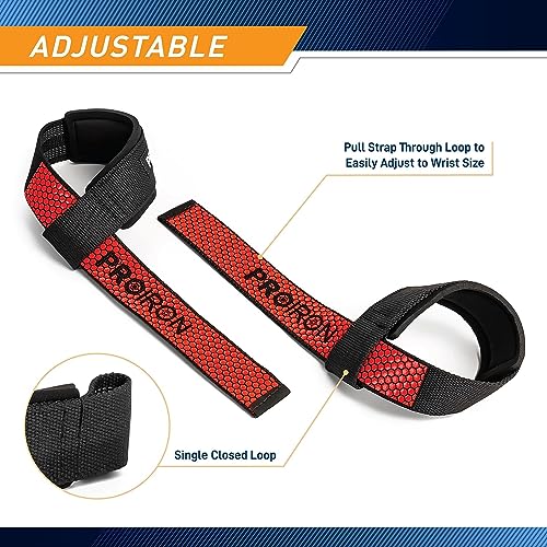 PROIRON Weight Lifting Wrist Straps, Anti Slip Wrist Wraps Weightlifting, 23In Gym Straps Weight Lifting, 5MM Neoprene, Heavy Duty Deadlift Straps, Grip Straps Men Women, Workout Training Fitness