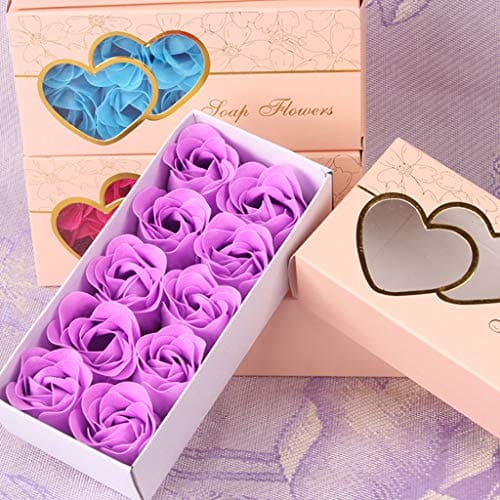 Watopi Soap Artificial Flower Rose, Scented Real Touch Artificial Roses in Gold Foil Gift Box for Mother's Day Valentine's Day Girl Friends Hen Party