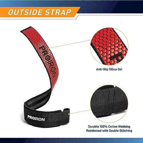 PROIRON Weight Lifting Wrist Straps, Anti Slip Wrist Wraps Weightlifting, 23In Gym Straps Weight Lifting, 5MM Neoprene, Heavy Duty Deadlift Straps, Grip Straps Men Women, Workout Training Fitness