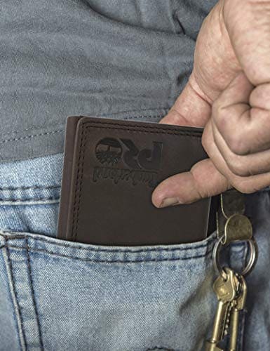 Timberland PRO Men's Leather RFID Trifold Wallet with Id Window, Dark Brown/Pullman, One Size