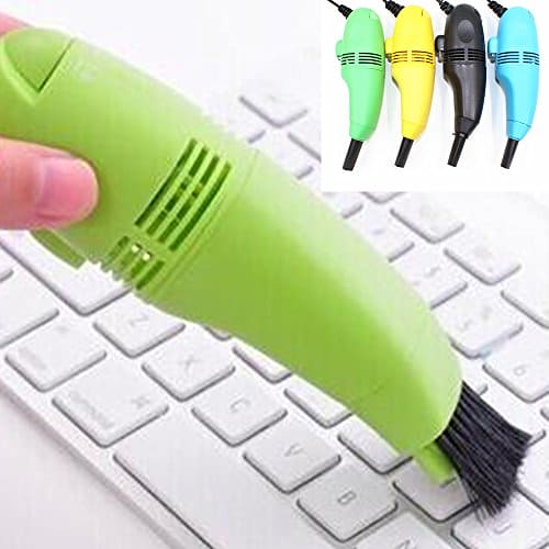 Computer Keyboard Mini Vacuum Cleaner USB Rechargeable Air Vacuum Cleaner Dust Collector Brush for Keyboard, Hairs, Crumbs, Scrap, Car, Pet House, Window Groove, Printer Camera PC Laptop