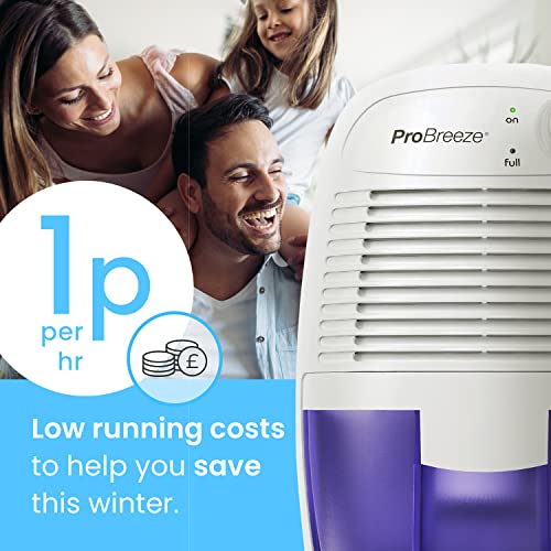 Pro Breeze Dehumidifier 500ml Compact and Portable Mini Air Dehumidifier for Damp, Mould, Moisture in Home, Kitchen, Bedroom, Caravan, Office, Garage, Bathroom, Basement