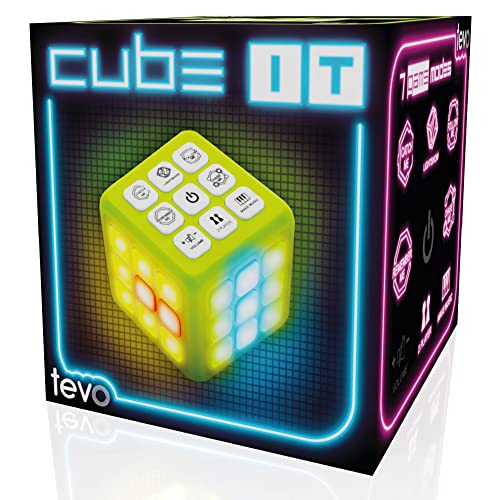 Tevo Cube-it Memory Game Flashing Cube Memory & Brain Game - 7 in 1 Handheld Games For Kids, Electronic Puzzle Games Cube - STEM Toys For Boys & Girls