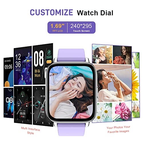 Smart Watch, Fitness Tracker 1.69" Touch Screen Fitness Watch with Heart Rate Sleep Monitor, Step Counter Watch for Women Men Activity Trackers IP68 Waterproof Smartwatch for iOS Android