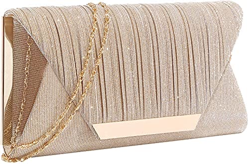 Fioeyr Women's Flap Clutch Bag Purses Glitter Party Wedding Evening Bags Envelope Handbag