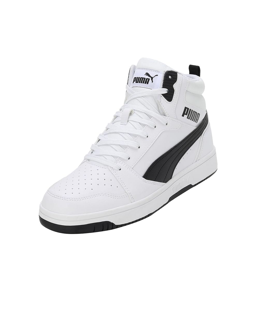 Puma Unisex Adults Rebound V6 Sneakers, Puma White-Puma Black-Shadow Gray-Puma White, 10 UK