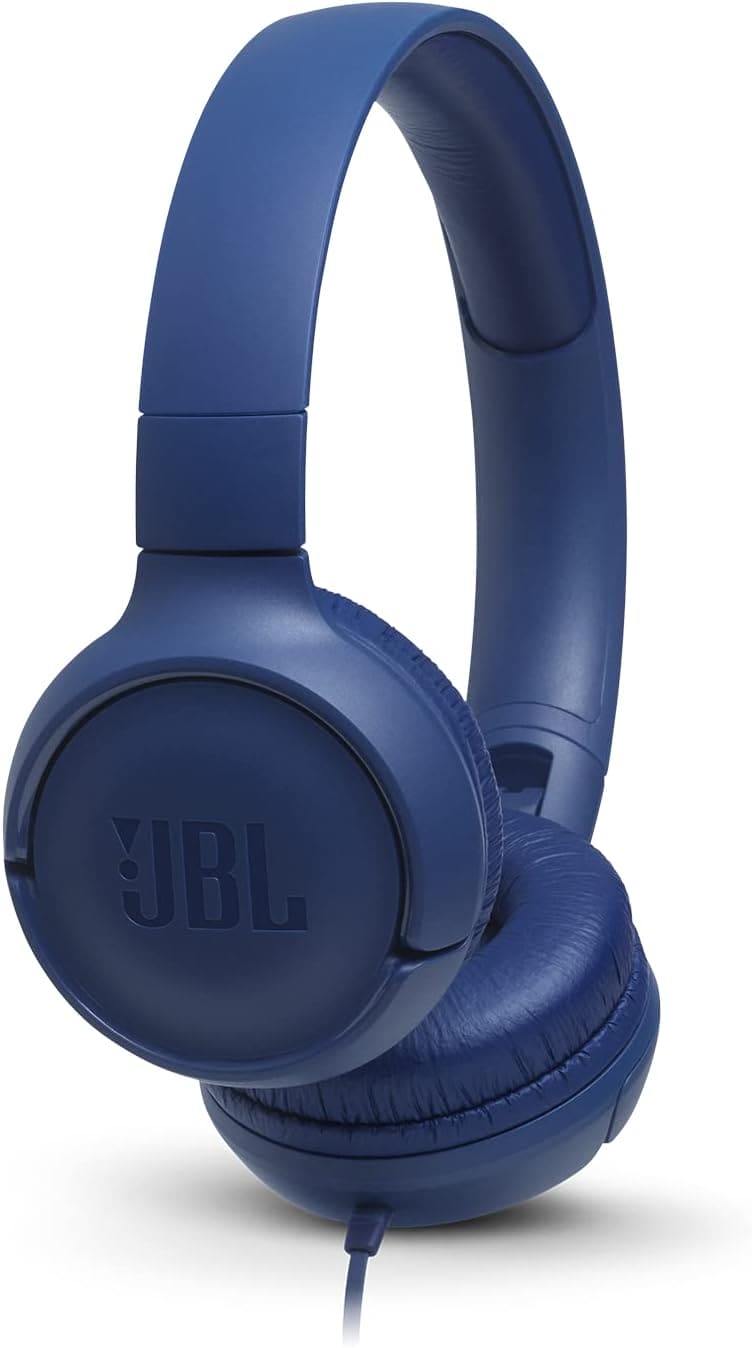 JBL T500 in Black – Over Ear Lightweight, Foldable Headphones with Pure Bass Sound – 1-Button Remote / Built-In Microphone