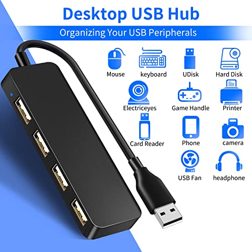 USB Expander,USB Hub,USB Splitter,4 Ports USB Adapter Ultra-Slim,Multi USB Cable Lead Adapter for PC,Laptop,NoteBook,UltraBook,MacBook,Desktop,ChromeBook,Surface Pro,Flash Drives,Mobile HDD etc.