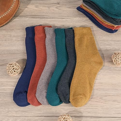 Fanshiontide 6 Pairs Women Thermal Socks, Ladies Thick Warm soft Winter Cozy Walking Socks Comfy Hiking Boot Socks Welly Socks Warm Winter Socks Womens, UK Size 4-8