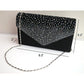 Women Diamante Envelope Clutch Bag Evening Handbag Purse Wedding, Bridal, Prom, Party Shoulder Bag (Black)