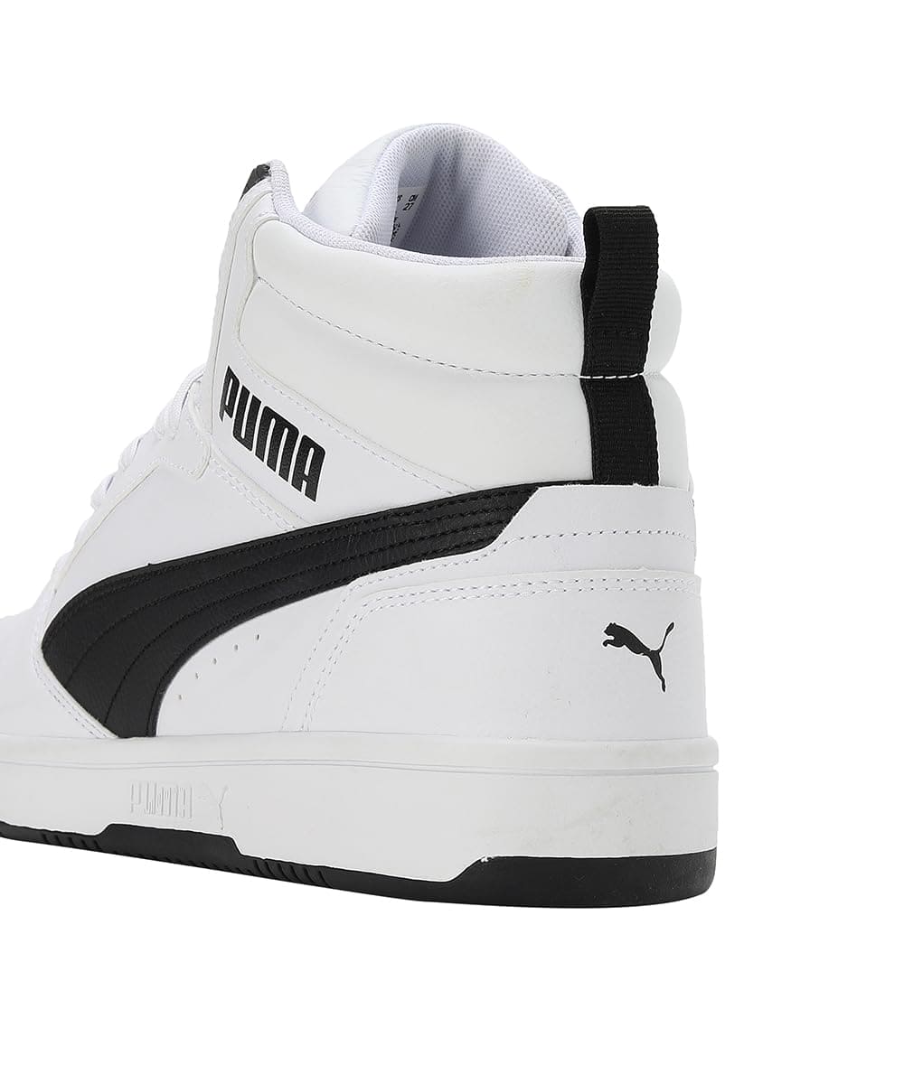 Puma Unisex Adults Rebound V6 Sneakers, Puma White-Puma Black-Shadow Gray-Puma White, 10 UK