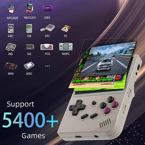 RG35XX Retro Handheld Game Console Supports Linux and Garlic Dual Stylem,3.5-inch with a 64G Card Pre-Loaded 6900 Games Supports HDMI and TV Output