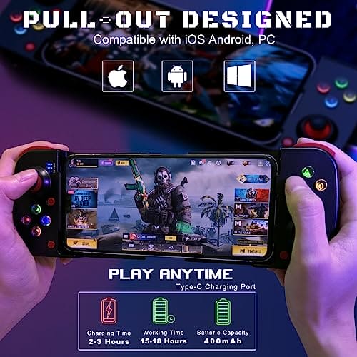 Joso Mobile Game Controller for Android, iPhone, PC with M1/M2 Programmable, Phone Controller for iPhone 14, 13, 12, 11, Samsung Galaxy, Xiaomi, OPPO, Realme, Call of Duty, Genshin Impact & More