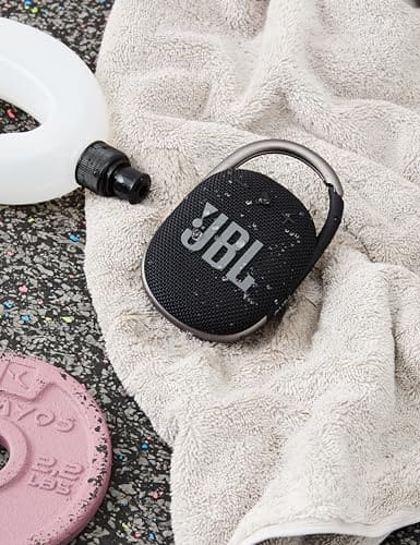 JBL Clip 4 - Bluetooth portable speaker with integrated carabiner, waterproof and dustproof, up to 10 hours of wireless music streaming, in black