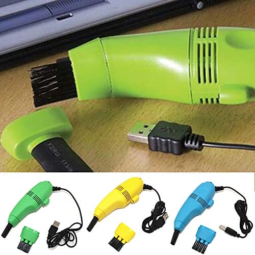 Computer Keyboard Mini Vacuum Cleaner USB Rechargeable Air Vacuum Cleaner Dust Collector Brush for Keyboard, Hairs, Crumbs, Scrap, Car, Pet House, Window Groove, Printer Camera PC Laptop