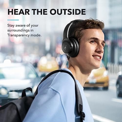 soundcore by Anker Q20i Hybrid Active Noise Cancelling Headphones - Comfortable Fit, Sound, Large Bass, App Customization, Long Playtime, Ideal for Home Use, Gym, Travel