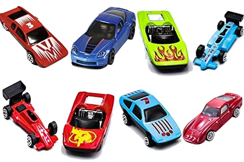 HMN 8Pack Die Cast Metal Cars and Model Cars, Educational Racing Cars Set (Colors & Design May vary)