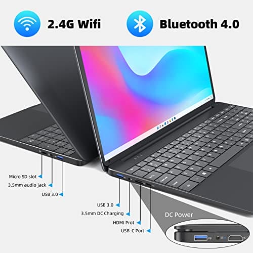 SGIN Laptop Windows 11, 15.6" Laptop 8GB RAM 256GB SSD Storage(TF Card 512GB), Celeron Quad-Core, Full Size Keyboard, PC Notebook with 2xUSB 3.0, Dual Band WiFi, Bluetooth 4.2